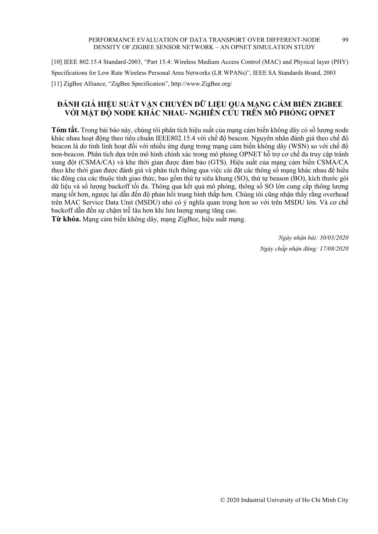 Performance evaluation of data transport over differentnode density of zigbee sensor network – An opnet simulation study trang 10