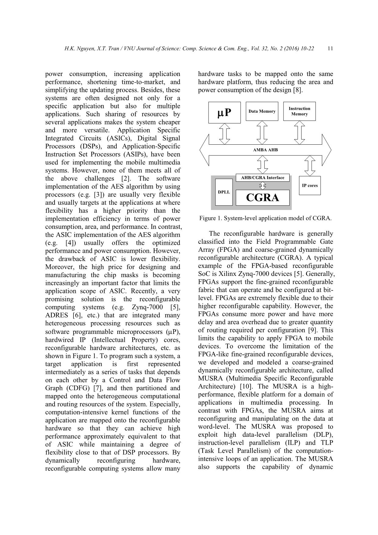 An efficient implementation of advanced encryption standard on the coarse - Grained reconfigurable architecture trang 2