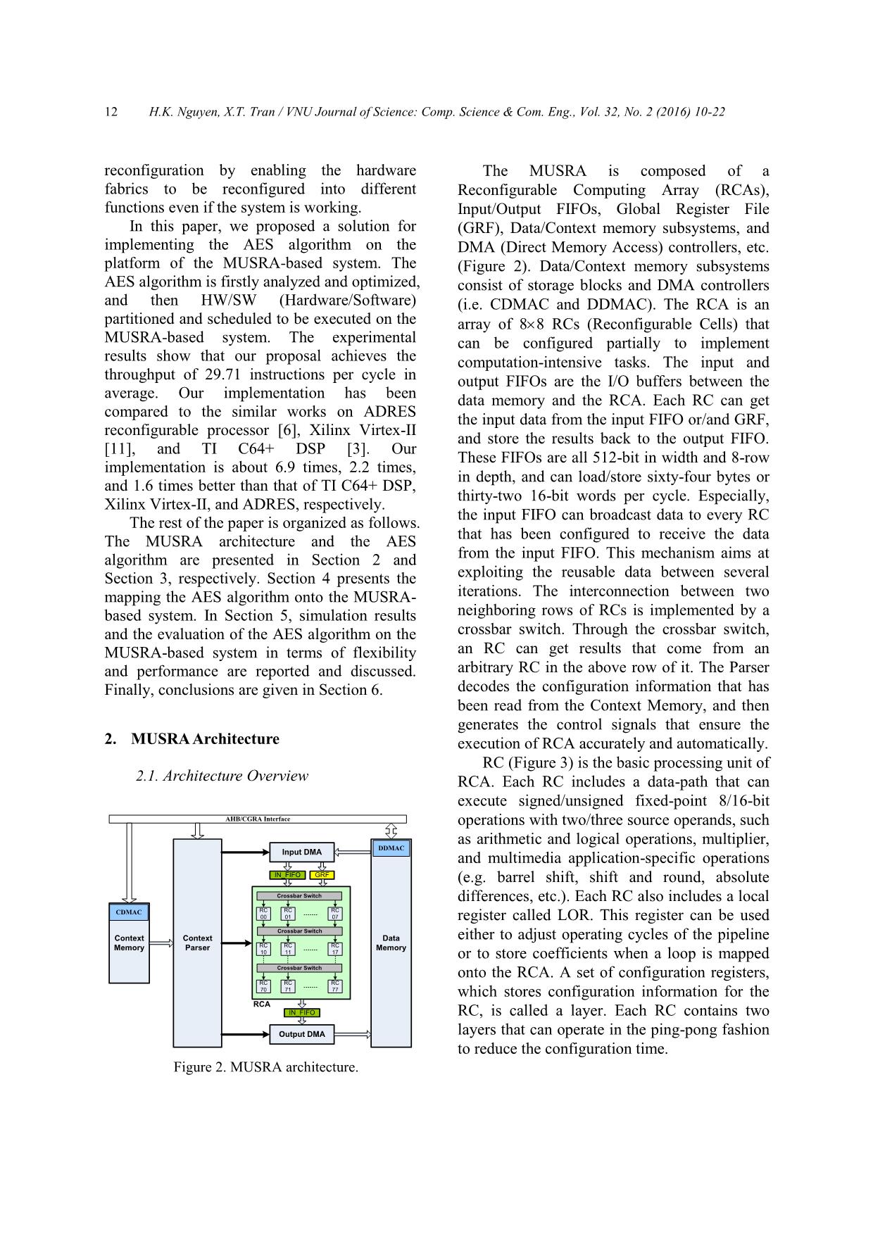 An efficient implementation of advanced encryption standard on the coarse - Grained reconfigurable architecture trang 3