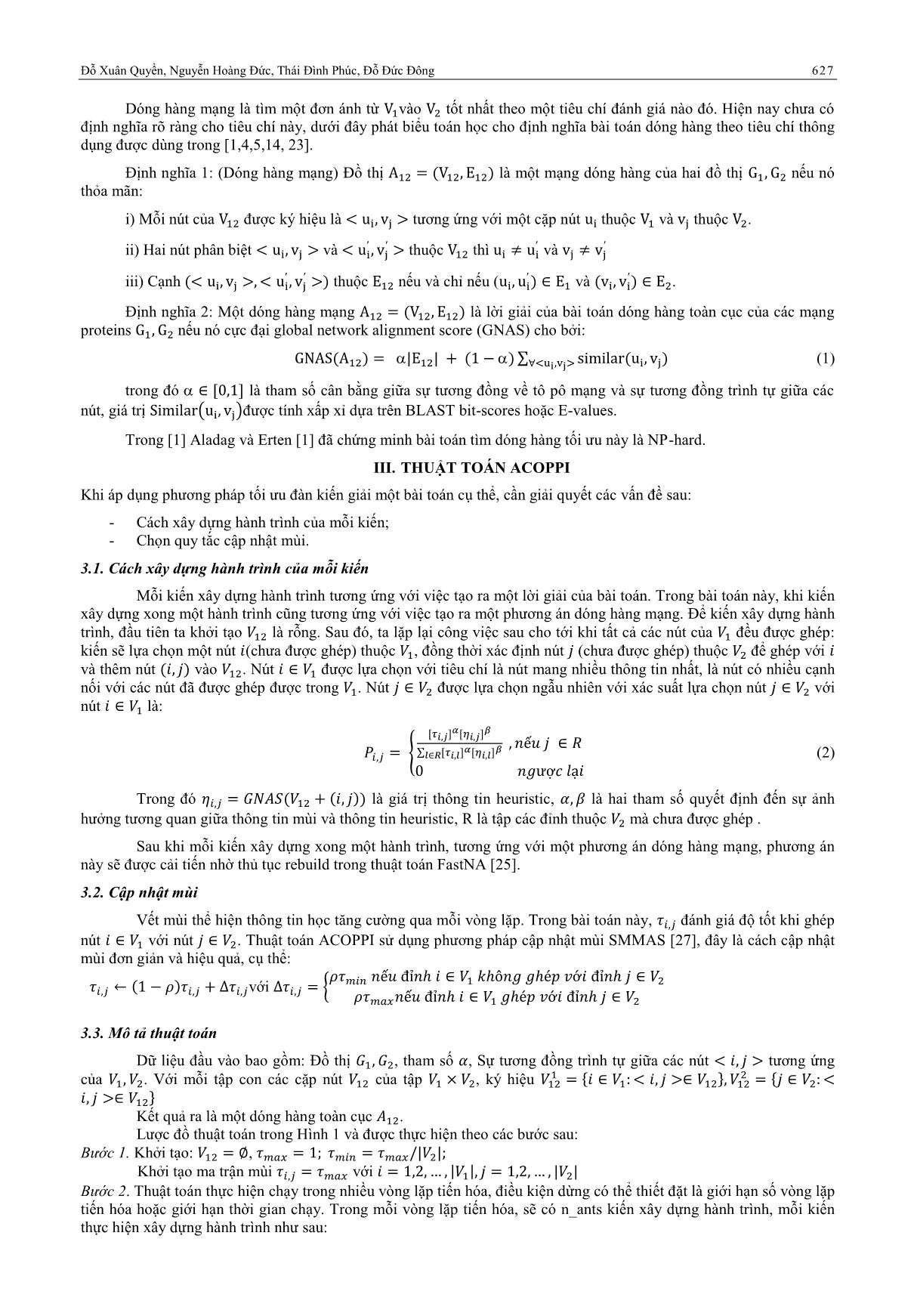 Phương pháp tối ưu đàn kiến dóng hàng toàn cục các mạng tương tác protein trang 2