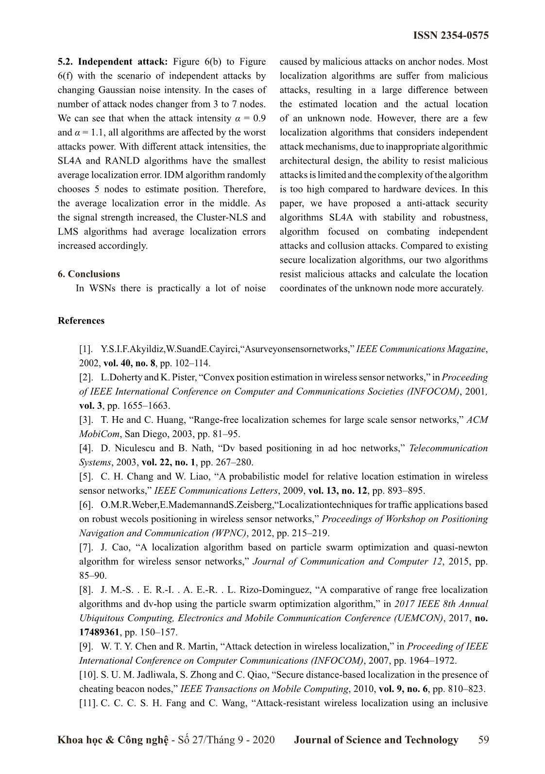 Secure localization against malicious attacks on wireless sensor network trang 6