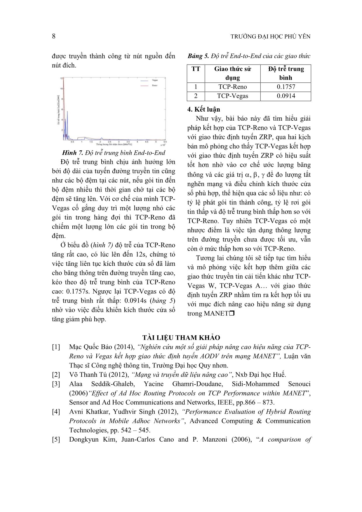 Tìm hiểu giải pháp kết hợp của TCP-Reno và Vegas với giao thức định tuyến ZRP trên mạng MANET trang 8