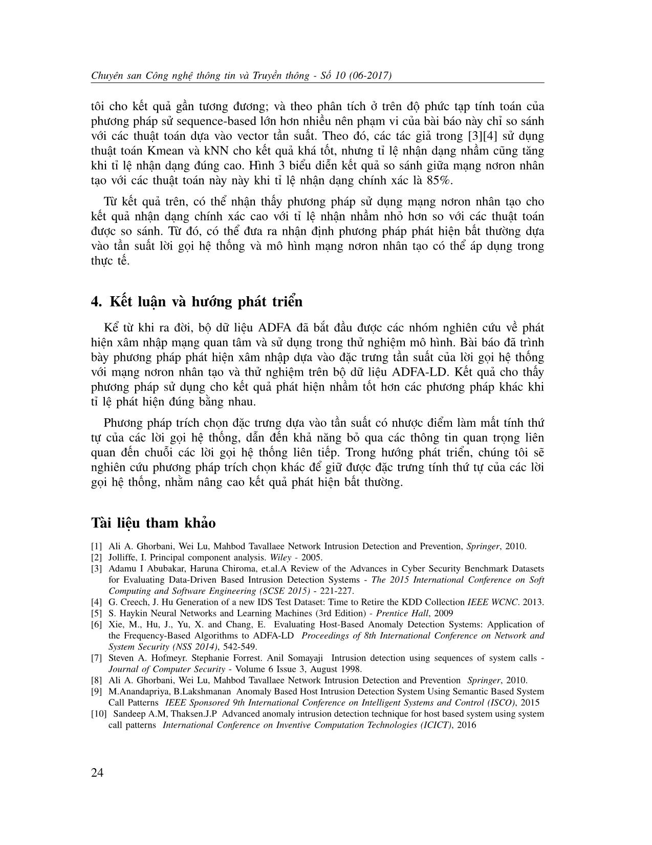 Ứng dụng mạng nơron nhân tạo trong phát hiện xâm nhập mạng dựa vào tần suất lời gọi hệ thống với bộ dữ liệu ADFA-LD trang 7