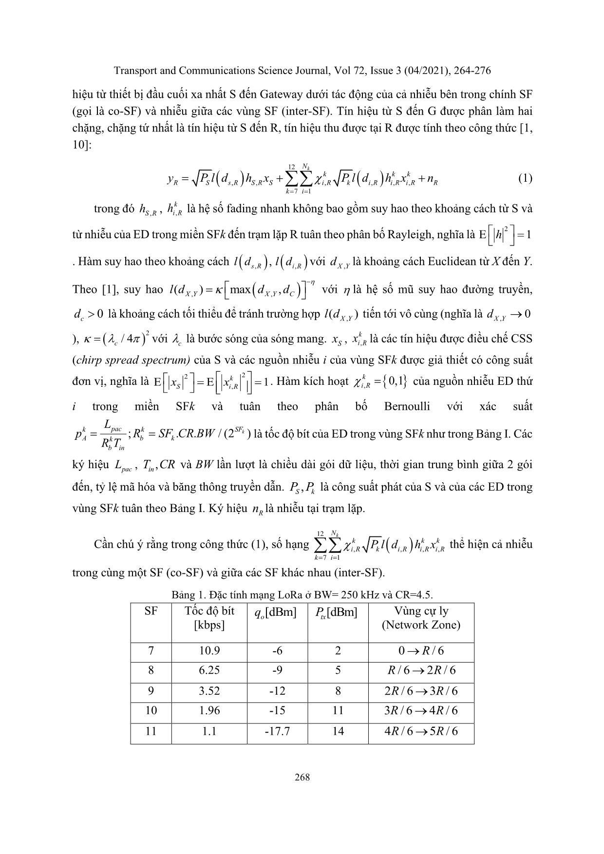 Estimation of transmission range of a dual-hop LoRa network under interference effects trang 5