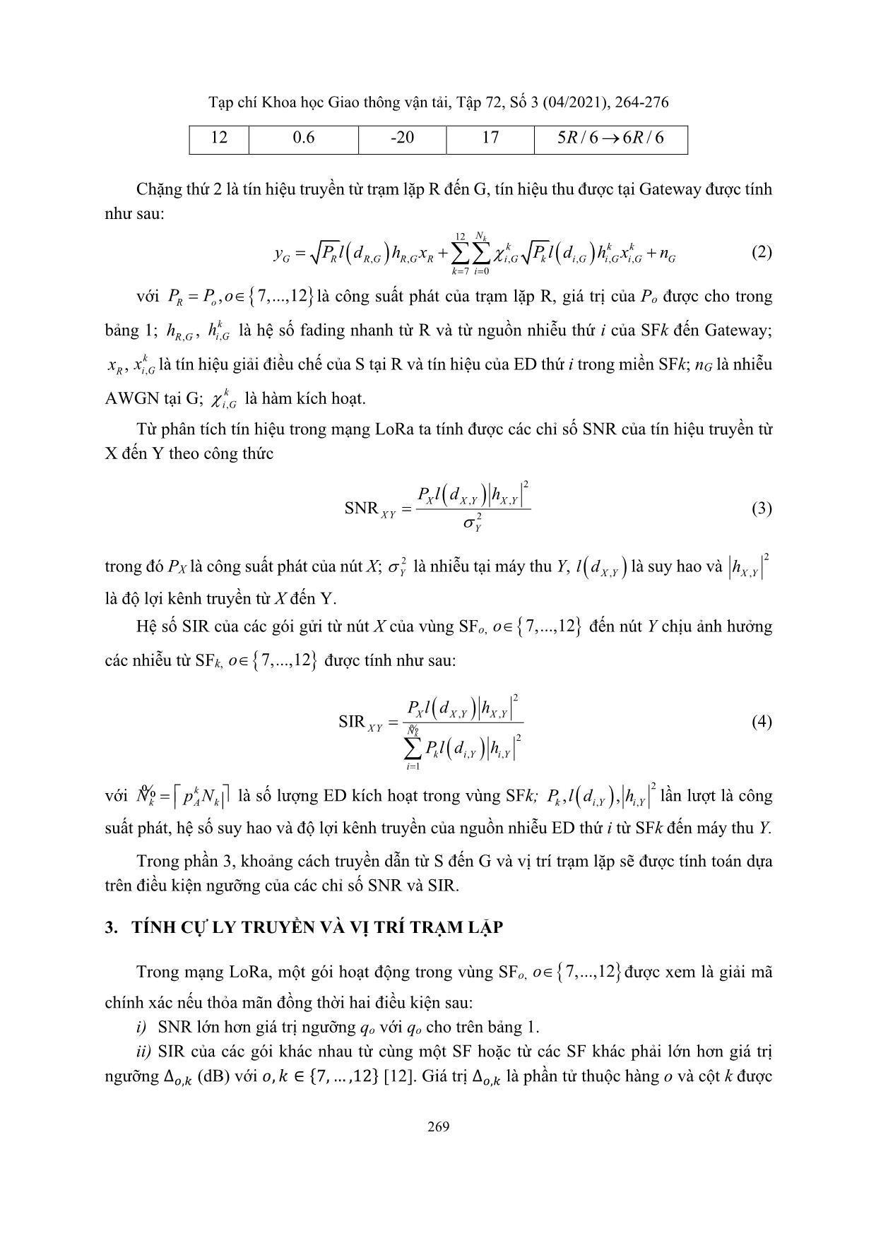 Estimation of transmission range of a dual-hop LoRa network under interference effects trang 6