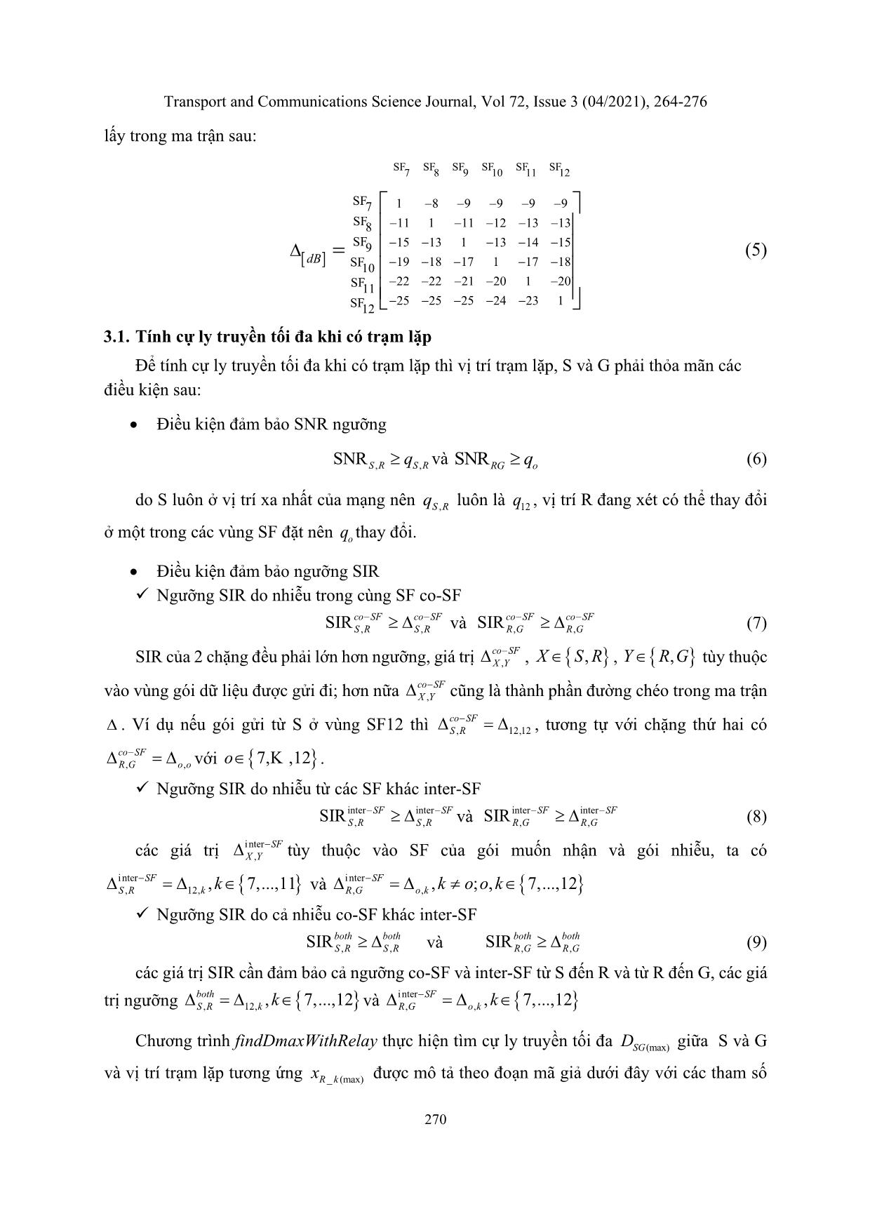 Estimation of transmission range of a dual-hop LoRa network under interference effects trang 7