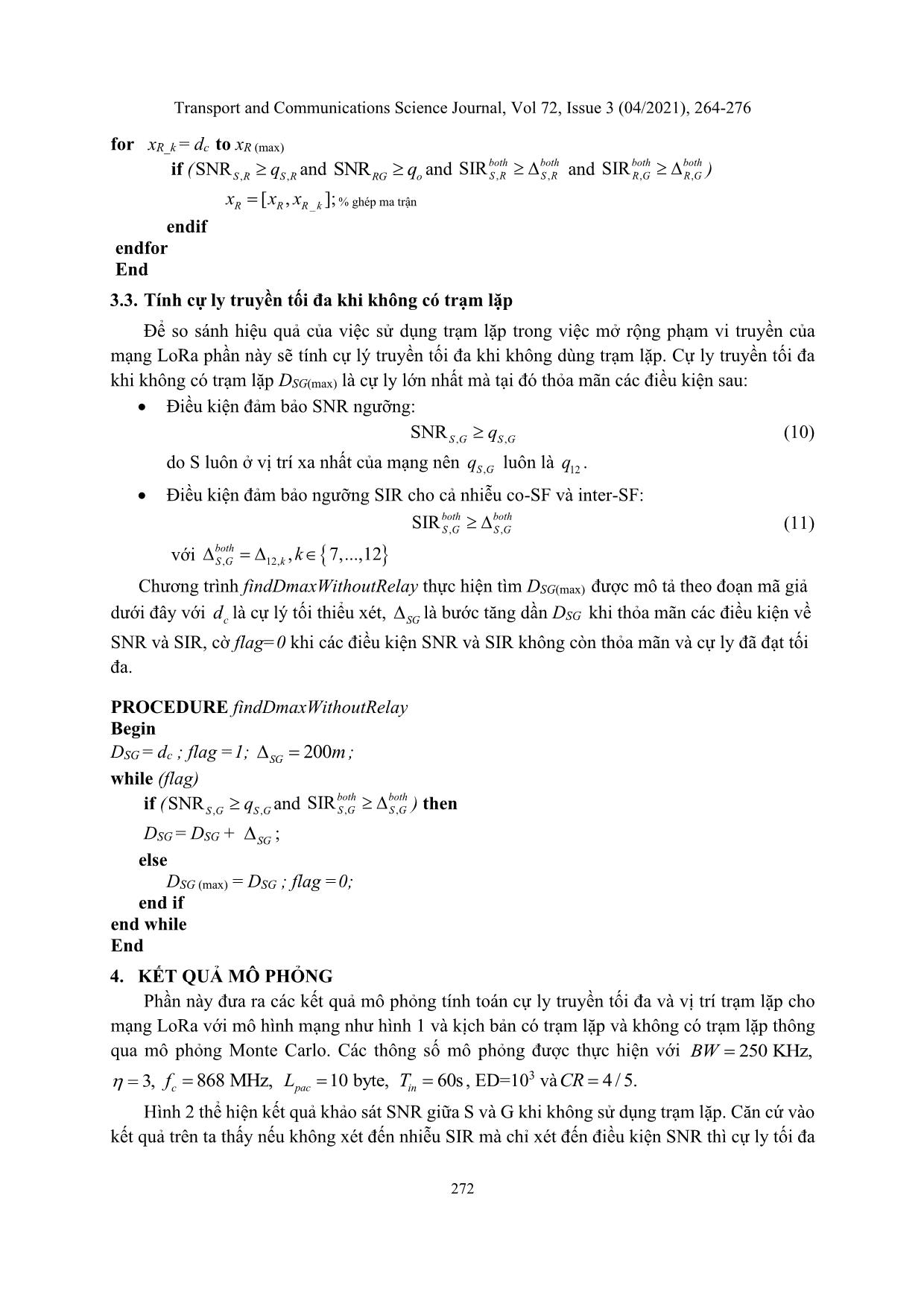 Estimation of transmission range of a dual-hop LoRa network under interference effects trang 9