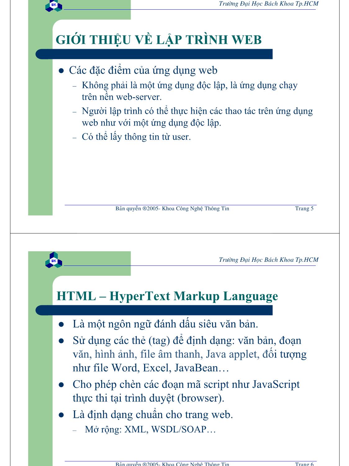 Bài giảng Lập trình mạng dùng Socket - Chương 4: DHMTL & Lập trình web chạy ở client trang 3