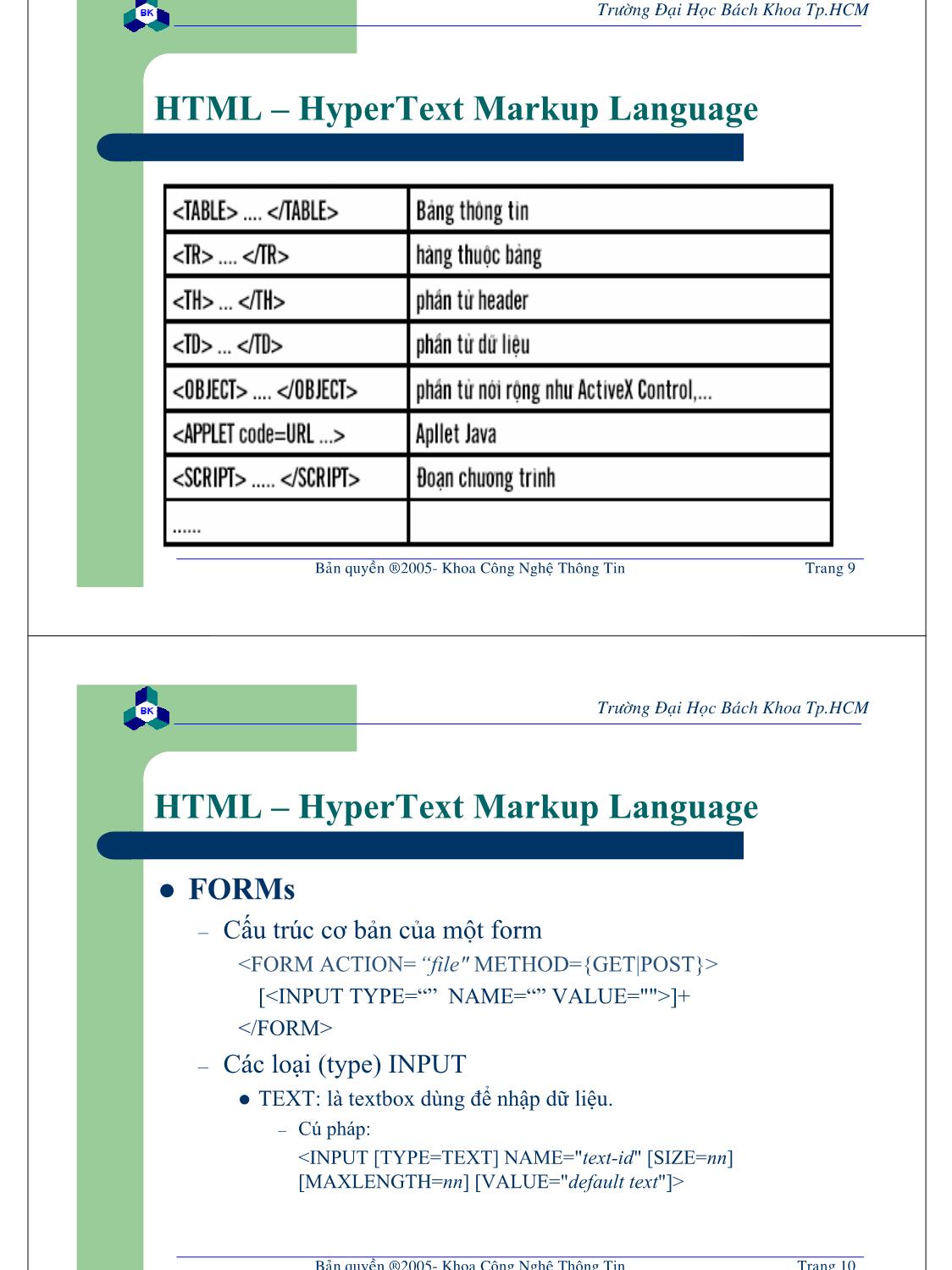 Bài giảng Lập trình mạng dùng Socket - Chương 4: DHMTL & Lập trình web chạy ở client trang 5