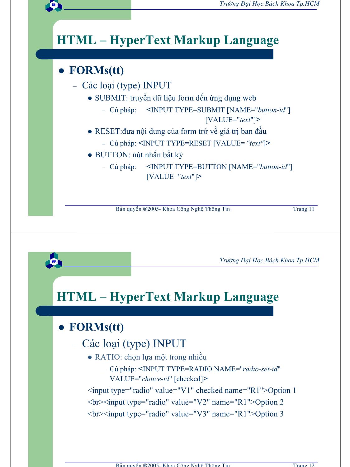 Bài giảng Lập trình mạng dùng Socket - Chương 4: DHMTL & Lập trình web chạy ở client trang 6
