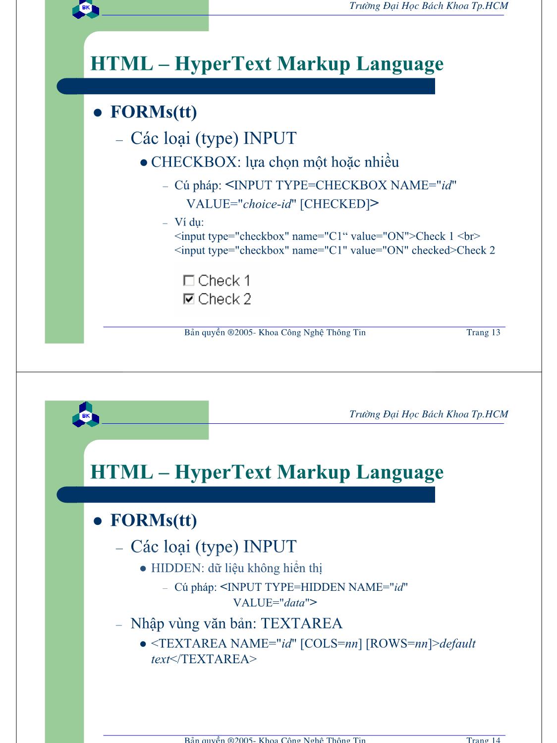 Bài giảng Lập trình mạng dùng Socket - Chương 4: DHMTL & Lập trình web chạy ở client trang 7