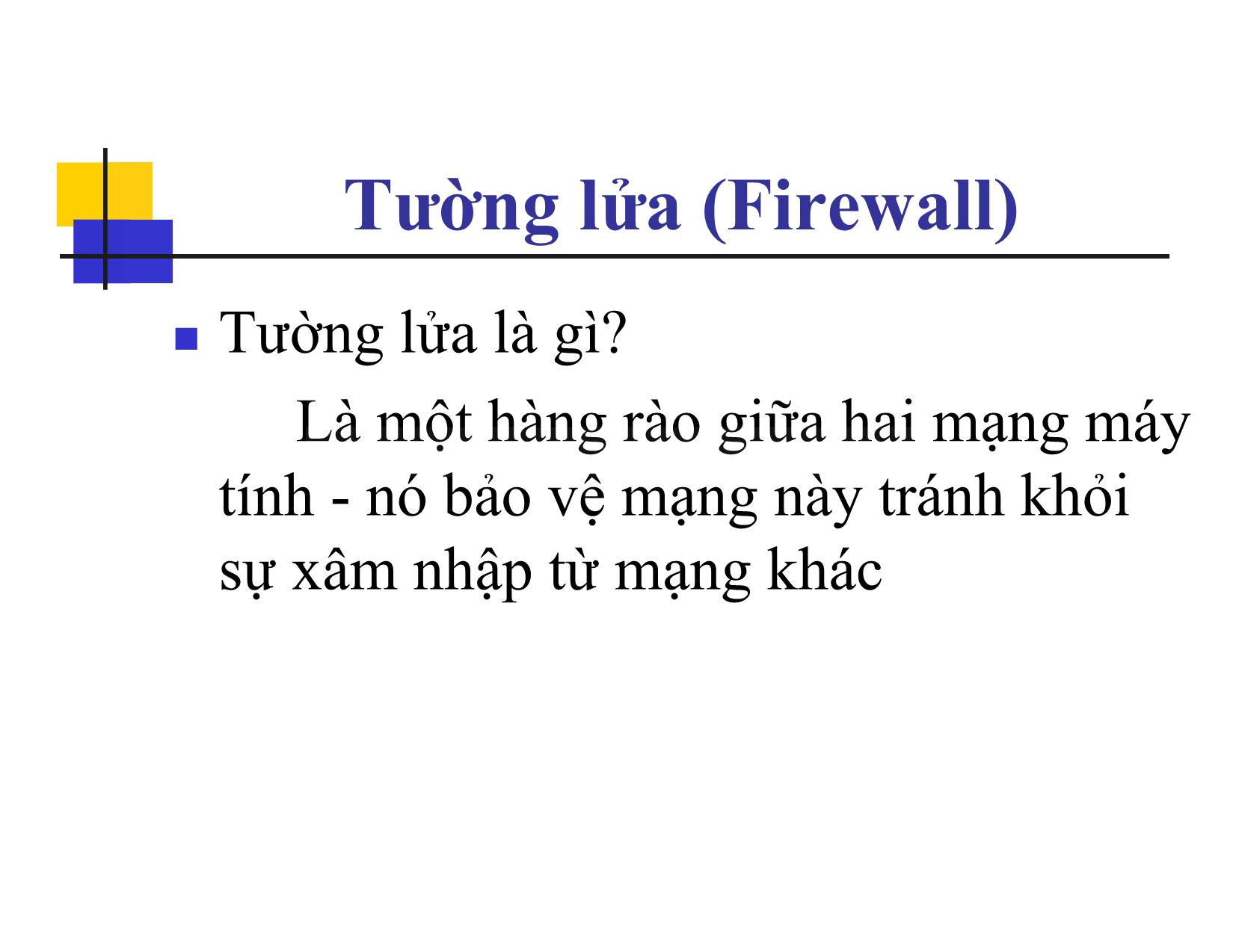 Bài giảng Tường lửa (Firewall) trang 1