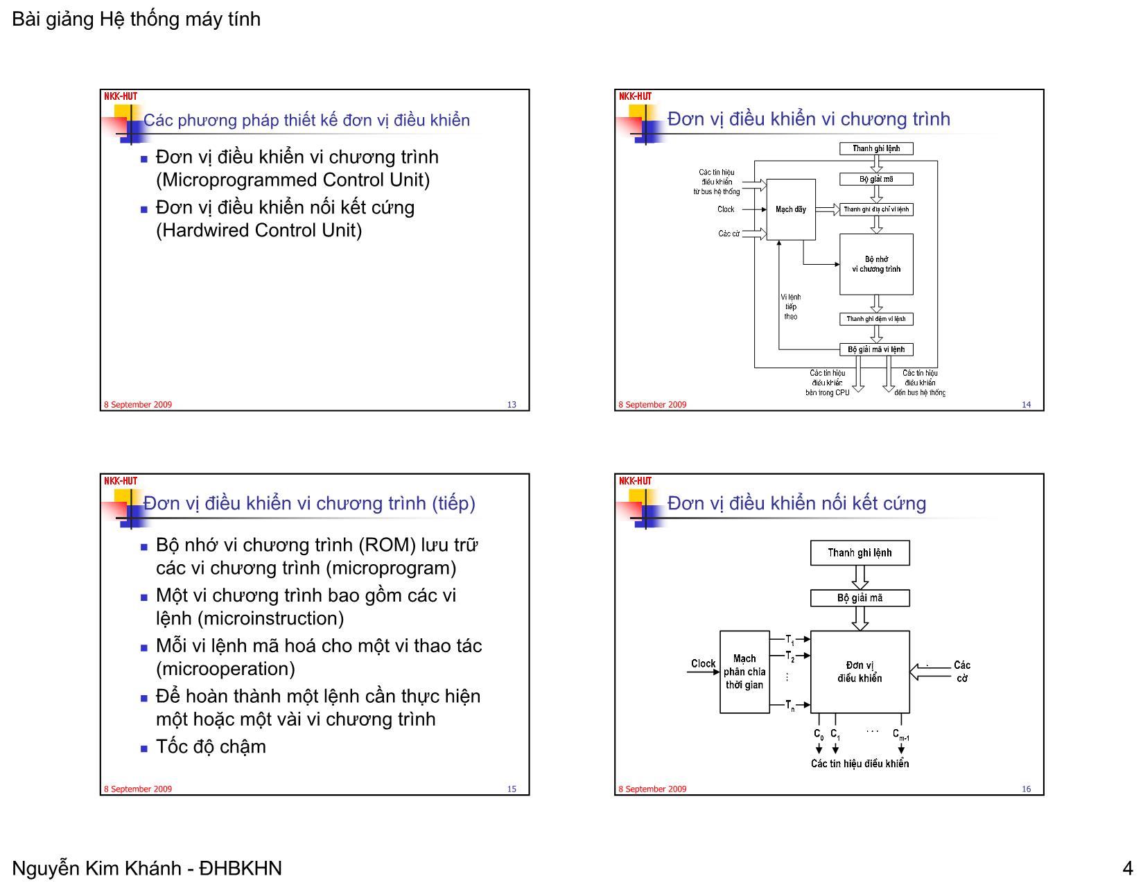 Bài giảng Hệ thống máy tính - Chương 4: Kiến trúc bộ xử lý - Nguyễn Kim Khánh trang 4