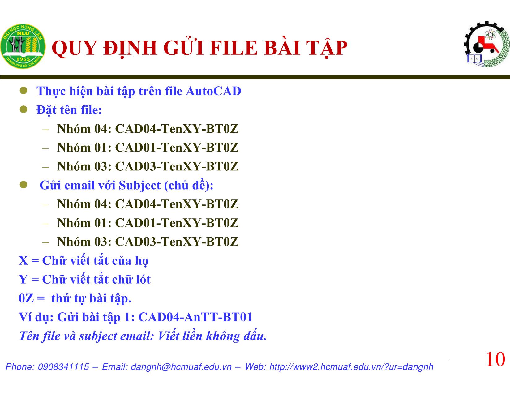 Bài giảng AutoCAD - Bài mở đầu - Nguyễn Hải Đăng trang 10