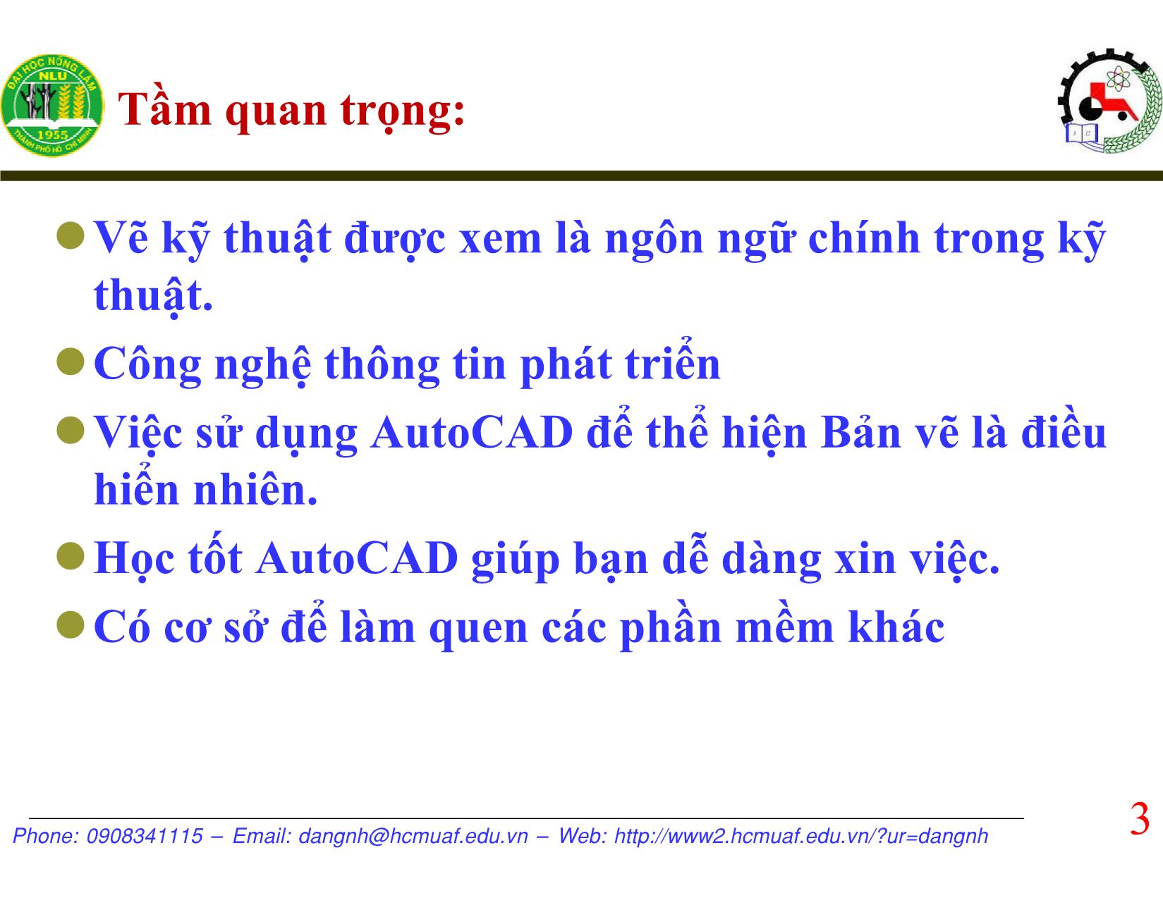 Bài giảng AutoCAD - Bài mở đầu - Nguyễn Hải Đăng trang 3