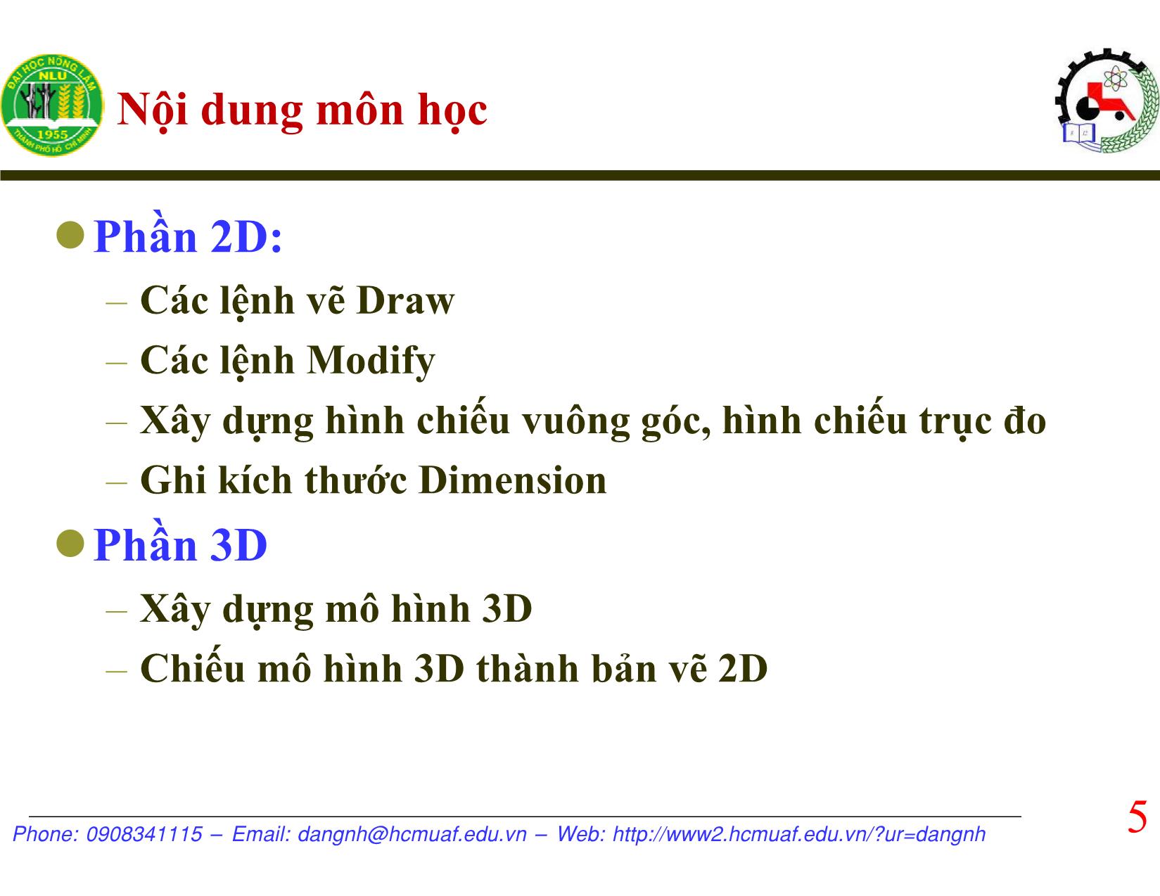 Bài giảng AutoCAD - Bài mở đầu - Nguyễn Hải Đăng trang 5