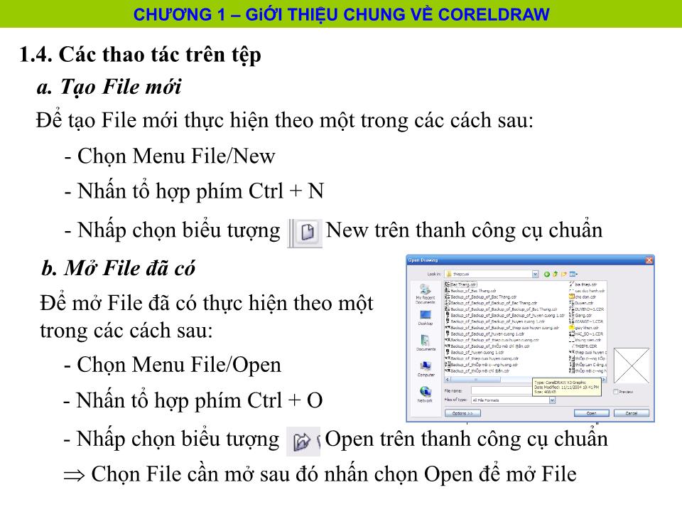 Bài giảng Coreldraw - Chương 1: Giới thiệu chung về Coreldraw trang 4