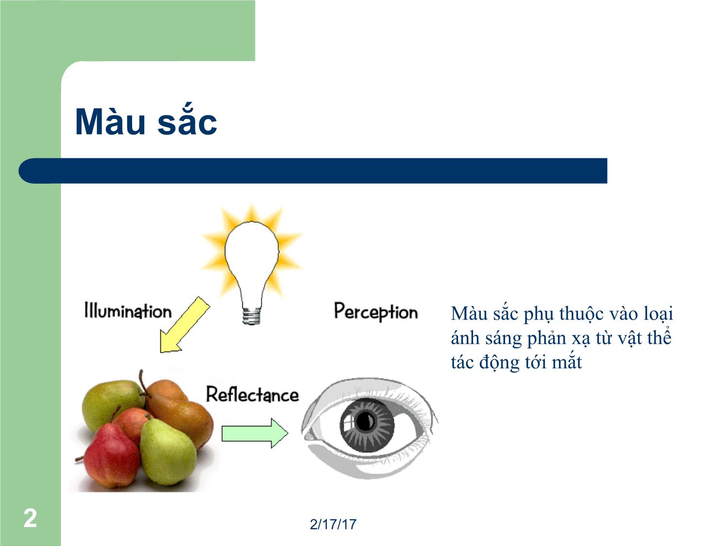 Bài giảng Đồ họa máy tính - Bài: Ánh sáng - Mai Thị Châu trang 2