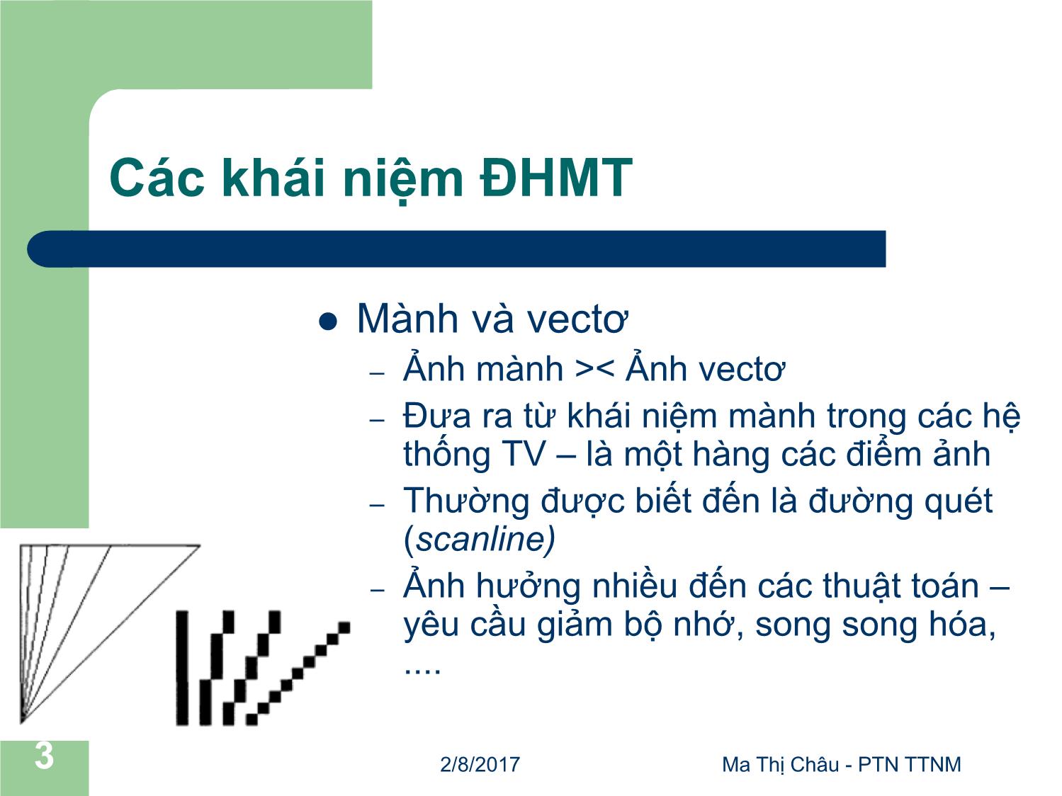 Bài giảng Đồ họa máy tính - Bài: Các khái niệm đồ họa máy tính - Mai Thị Châu trang 3