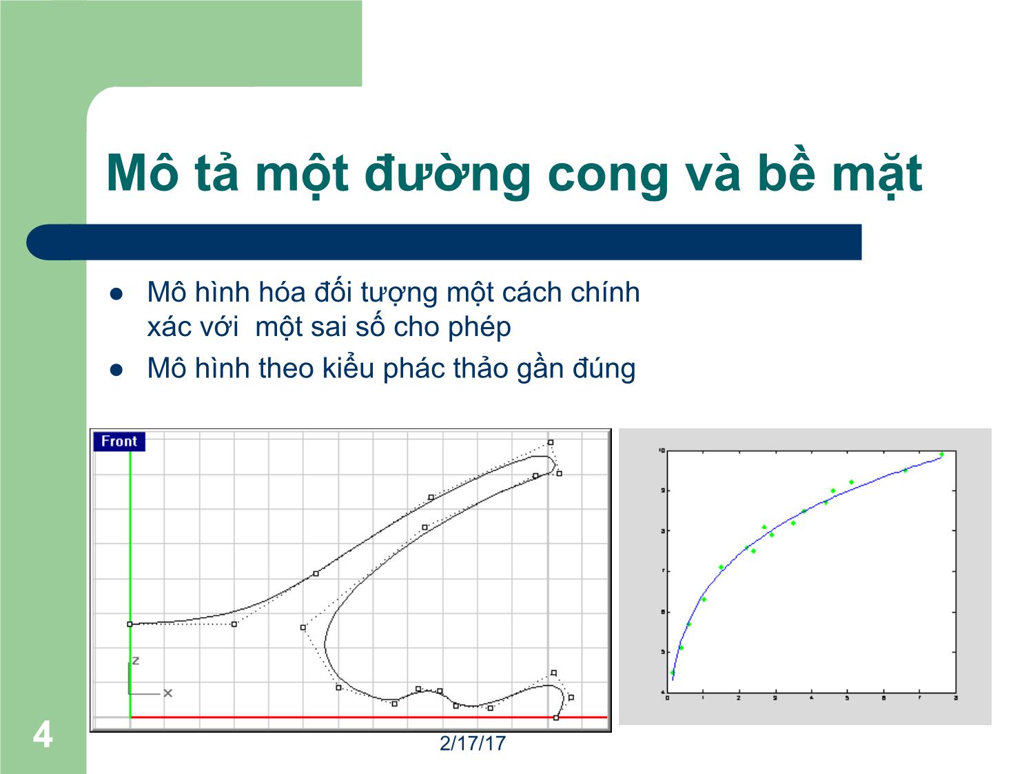 Bài giảng Đồ họa máy tính - Bài: Đường cong và bề mặt I - Mai Thị Châu trang 4