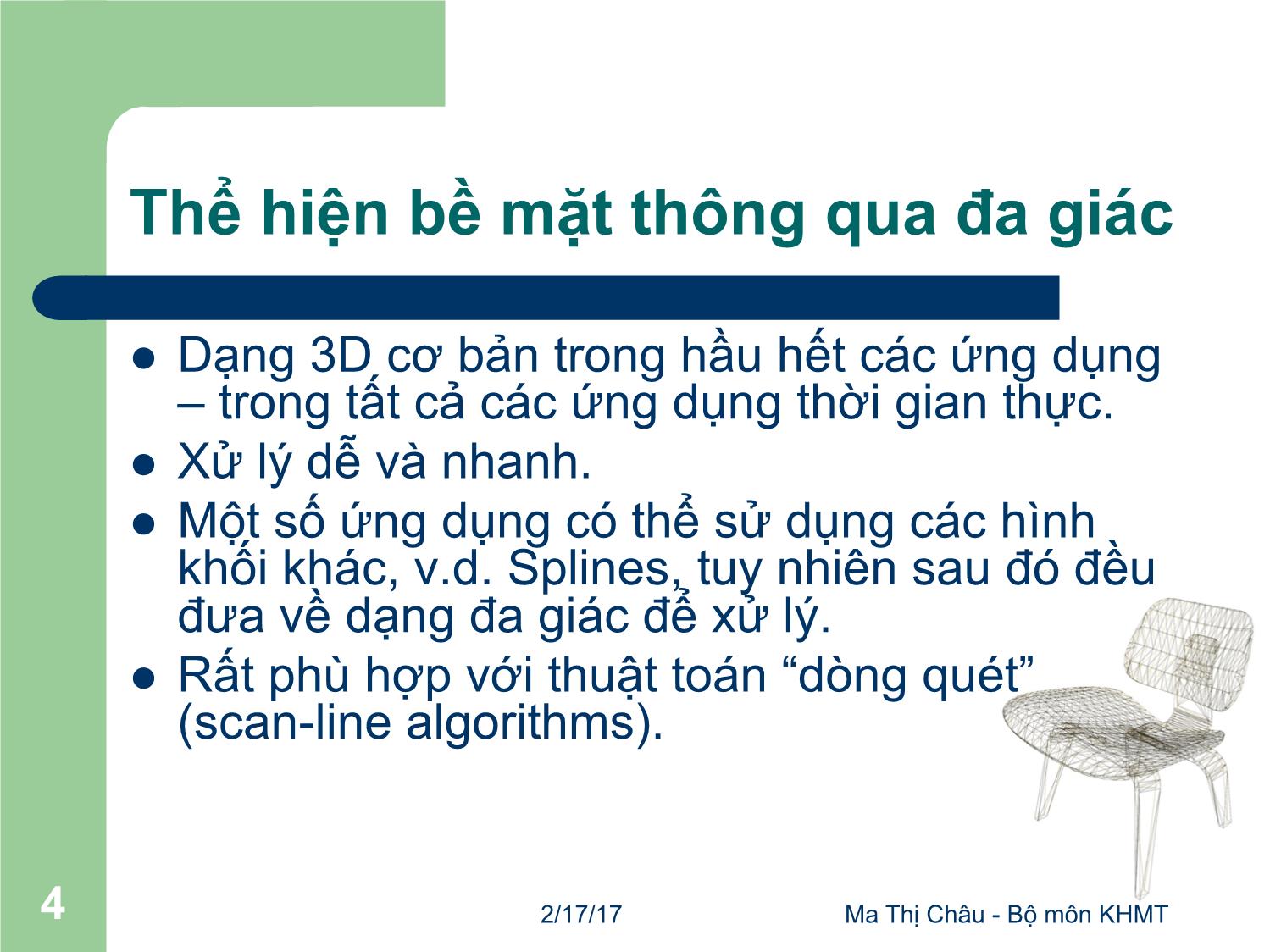 Bài giảng Đồ họa máy tính - Bài: Mô hình hóa đối tượng - Mai Thị Châu trang 4