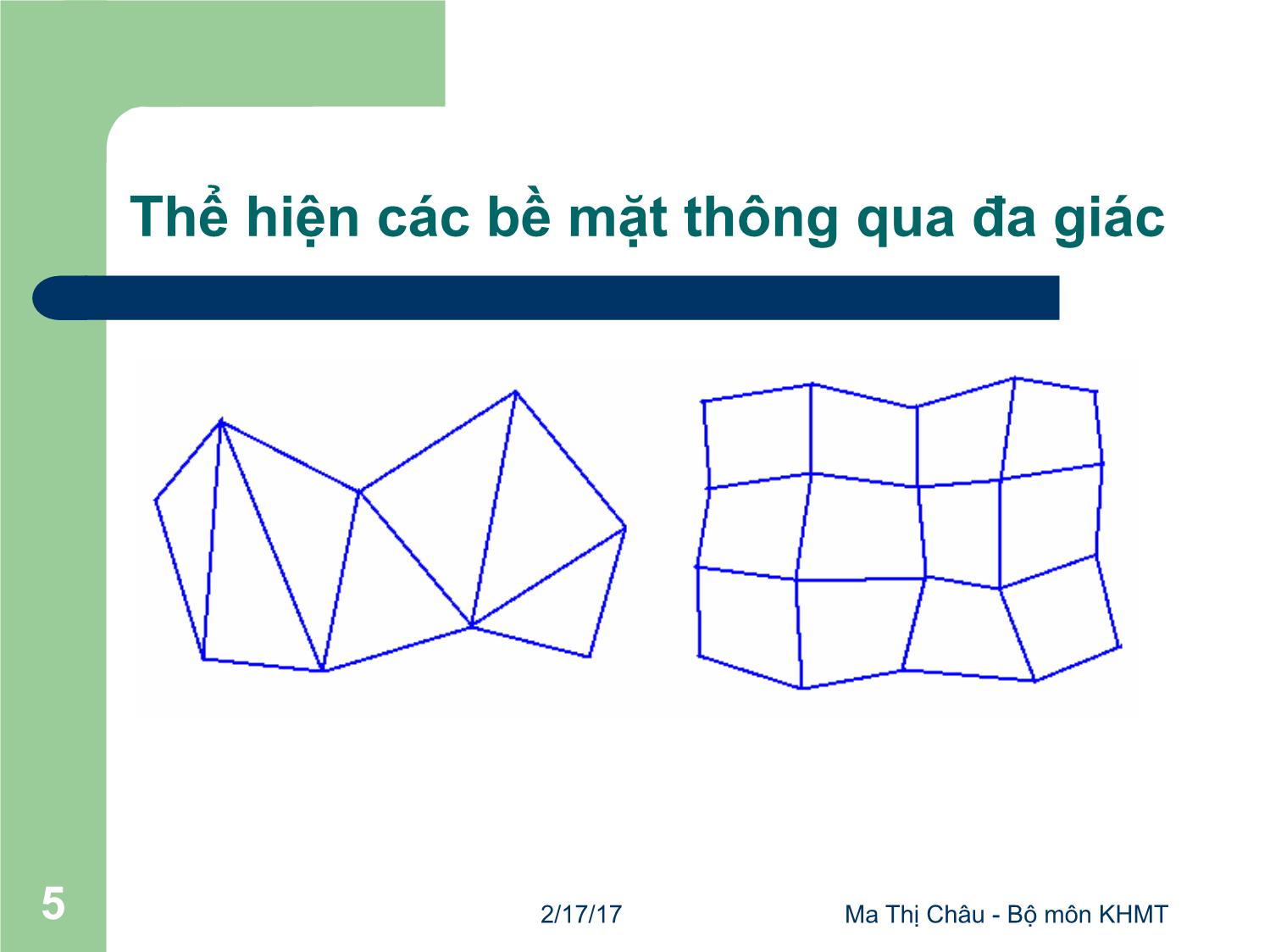 Bài giảng Đồ họa máy tính - Bài: Mô hình hóa đối tượng - Mai Thị Châu trang 5