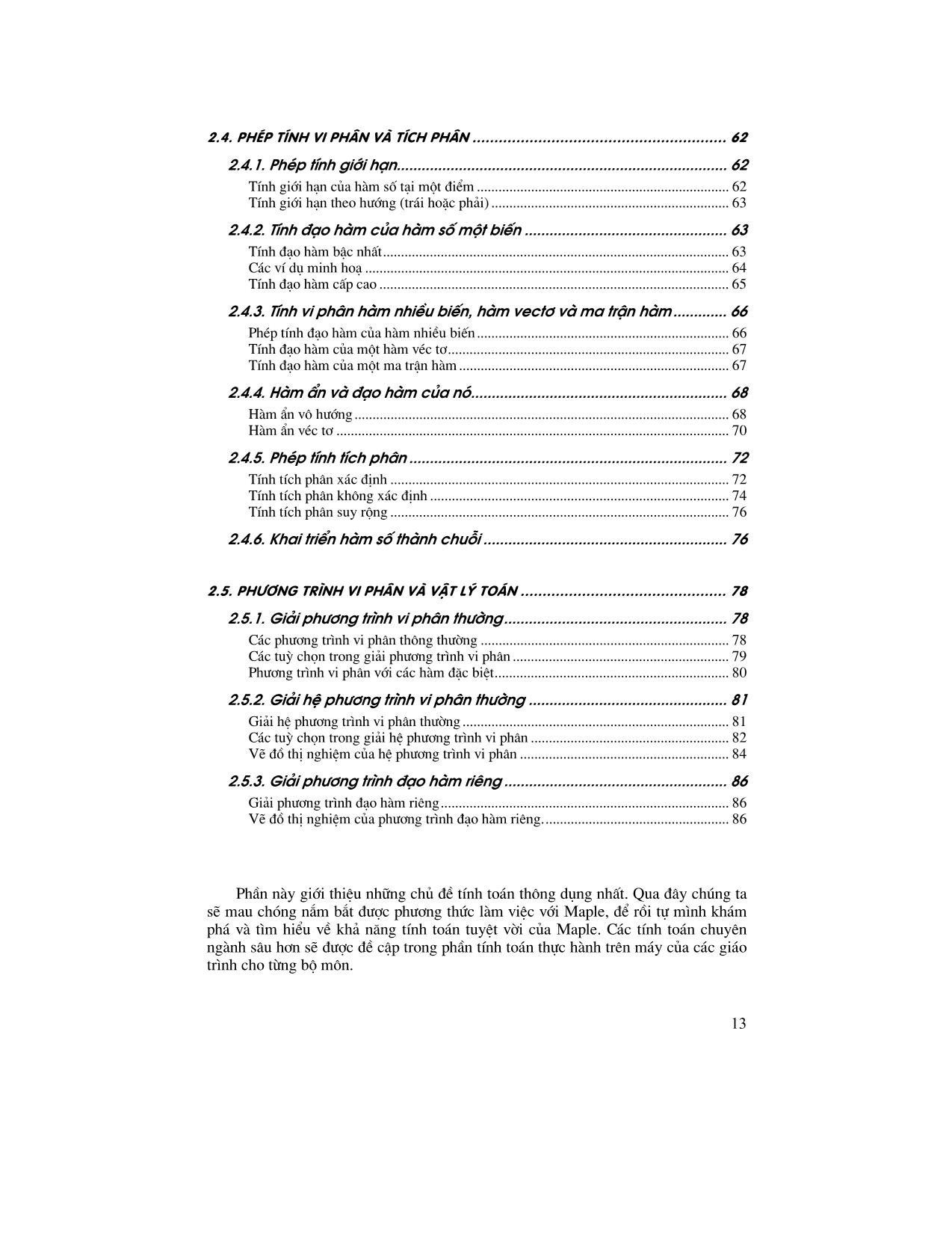 Giáo trình Maple - Chương 2: Thực hành tính toán trên Maple trang 3