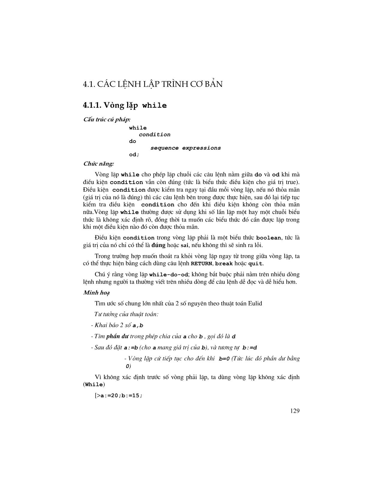 Giáo trình Maple - Chương 4: Lập trình trên Maple trang 3