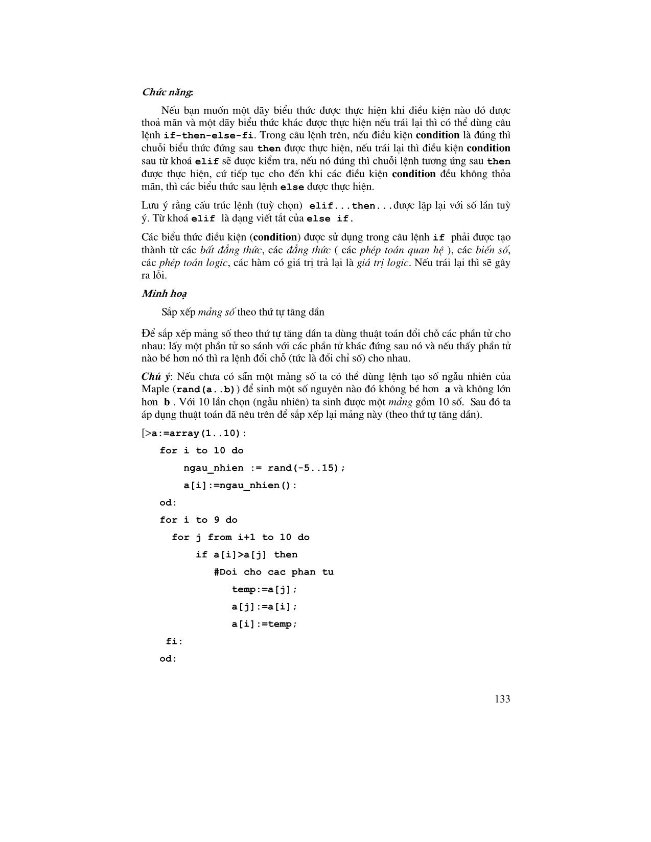 Giáo trình Maple - Chương 4: Lập trình trên Maple trang 7