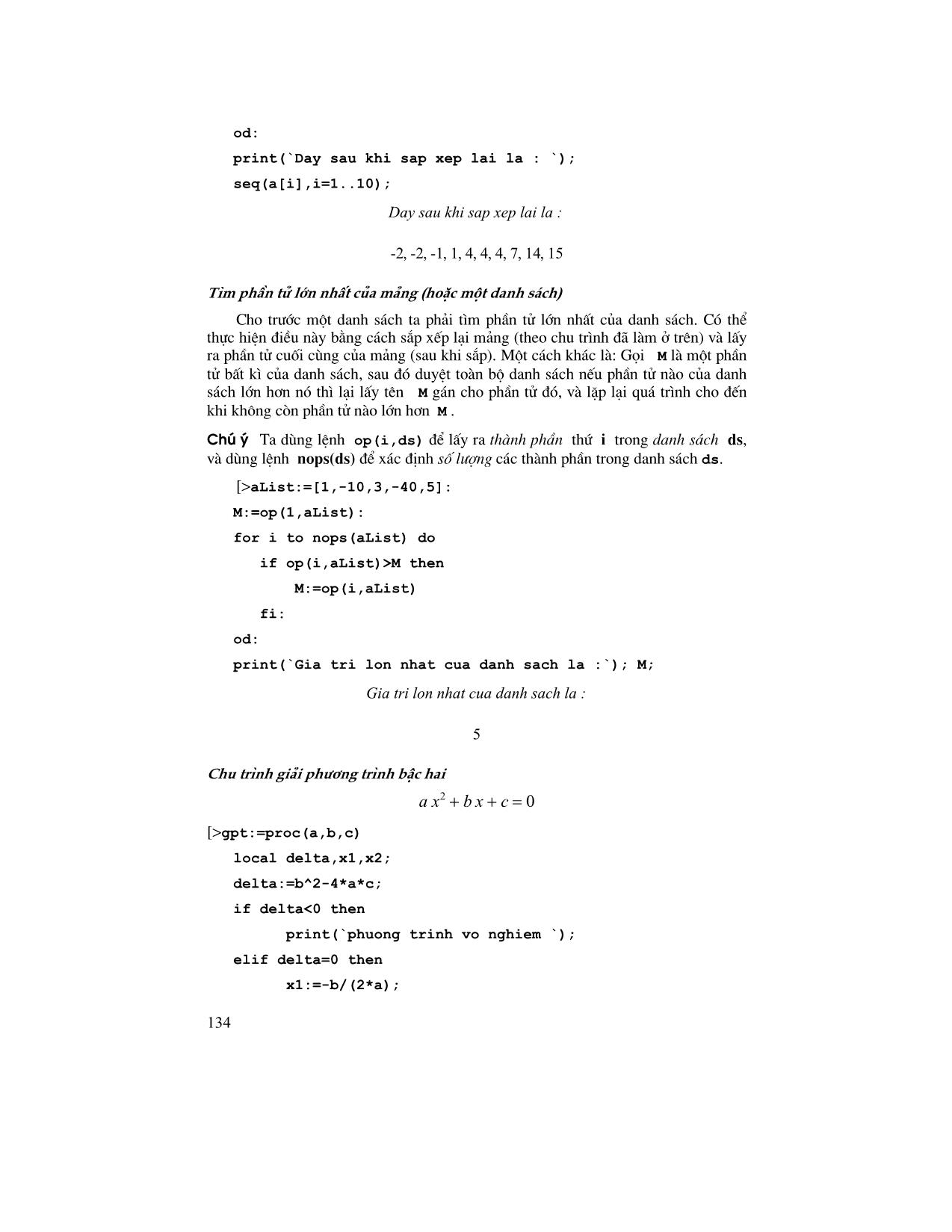 Giáo trình Maple - Chương 4: Lập trình trên Maple trang 8