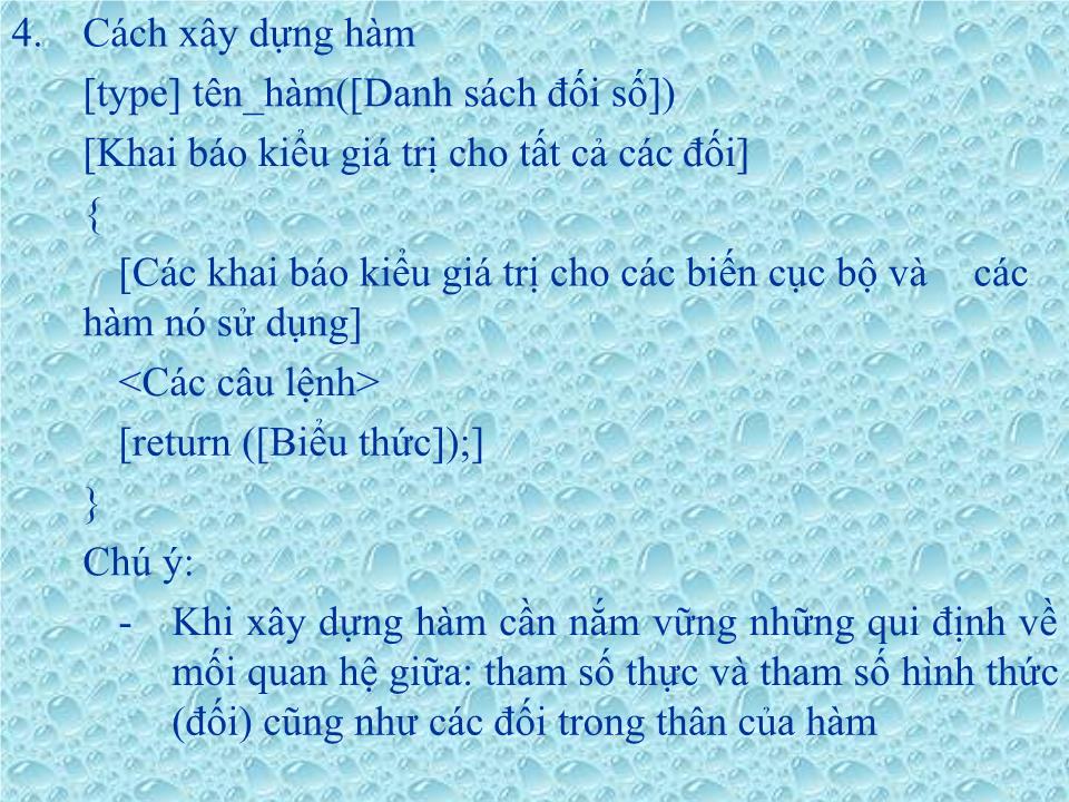 Bài giảng Ngôn ngữ lập trình - Chương 6: Hàm và cấu trúc chương trình trang 9