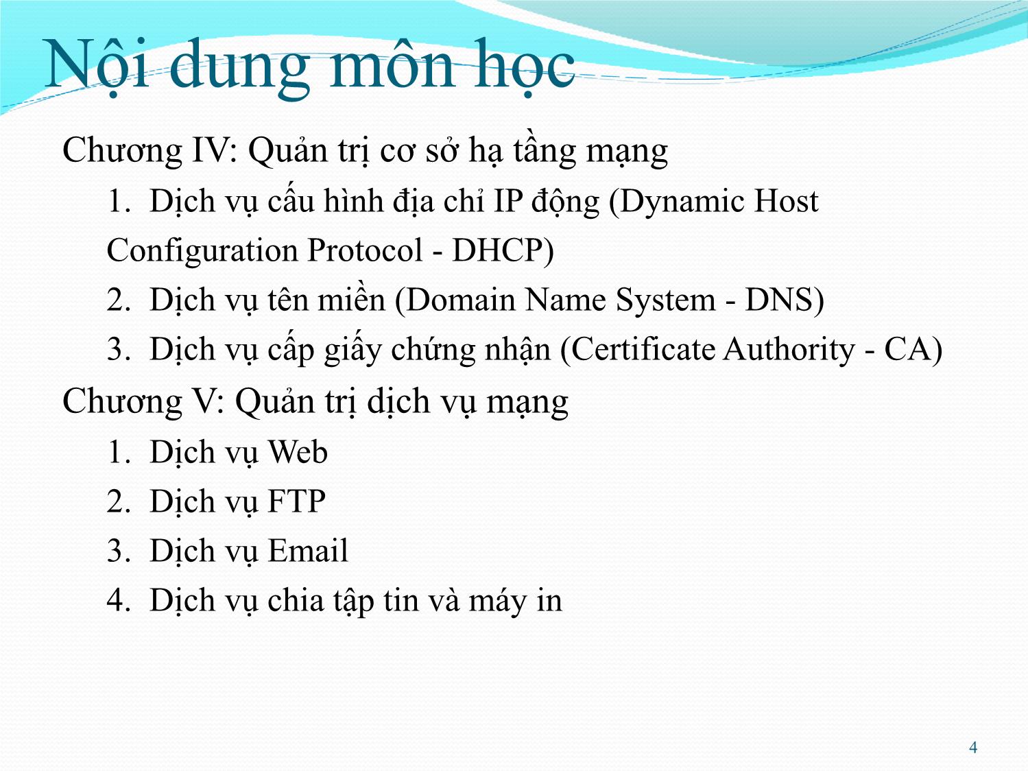 Bài giảng Quản trị mạng - Chương 1: Giới thiệu - Phan Thị Thu Hồng trang 4