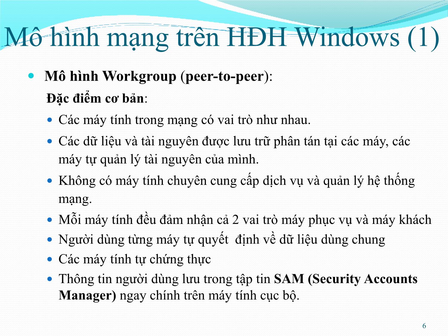 Bài giảng Quản trị mạng - Chương 1: Giới thiệu - Phan Thị Thu Hồng trang 6