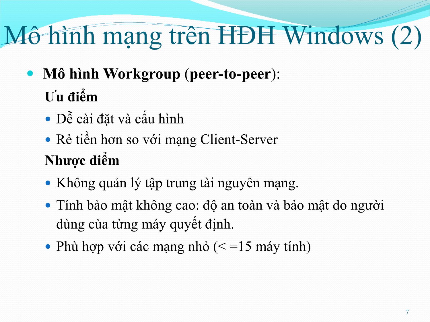 Bài giảng Quản trị mạng - Chương 1: Giới thiệu - Phan Thị Thu Hồng trang 7