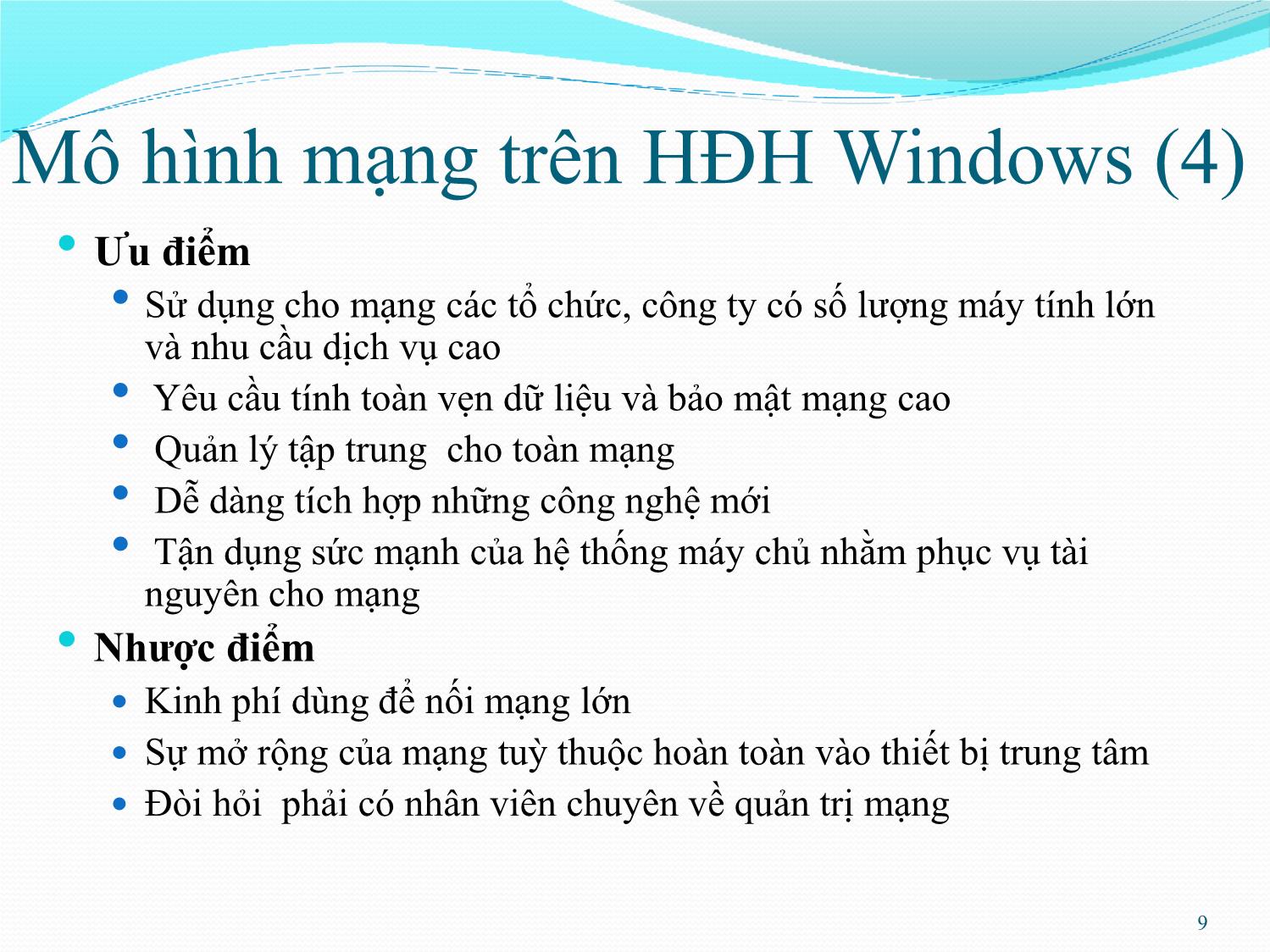 Bài giảng Quản trị mạng - Chương 1: Giới thiệu - Phan Thị Thu Hồng trang 9