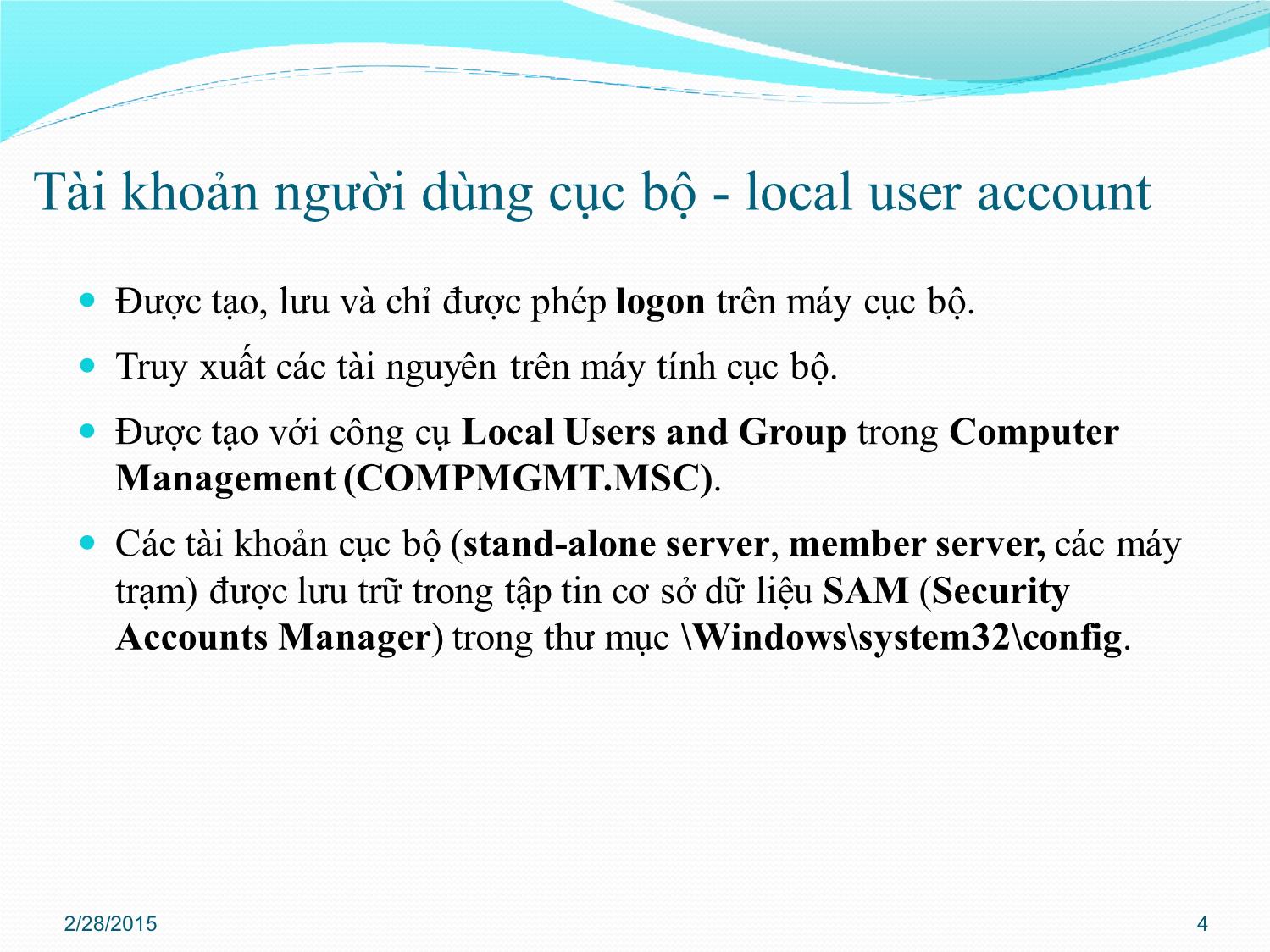 Bài giảng Quản trị mạng - Chương 3: Quản trị Active Directory - Phan Thị Thu Hồng trang 4