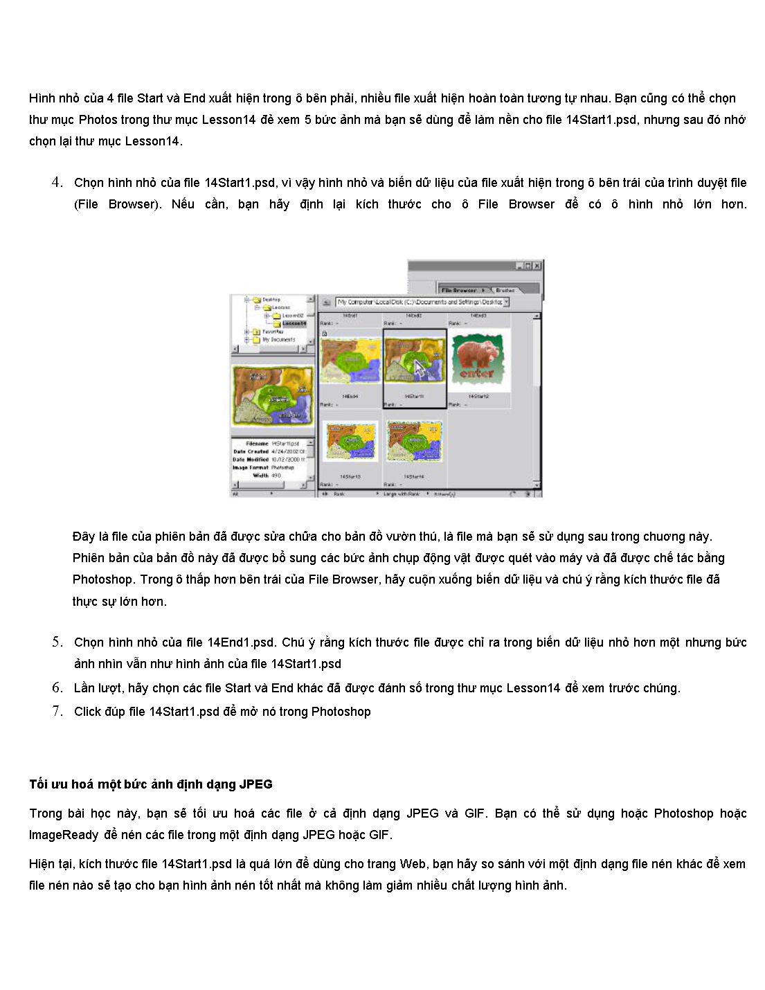 Bài giảng Photoshop - Chương 14: Tối ưu hoá hình ảnh cho trang Web và Bản đồ ảnh trang 3