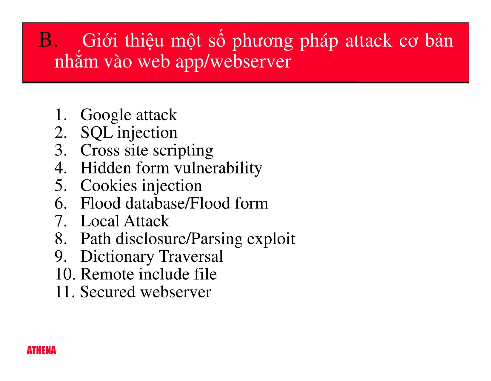 Bài giảng Web application attack and defense - Võ Đỗ Thắng trang 9