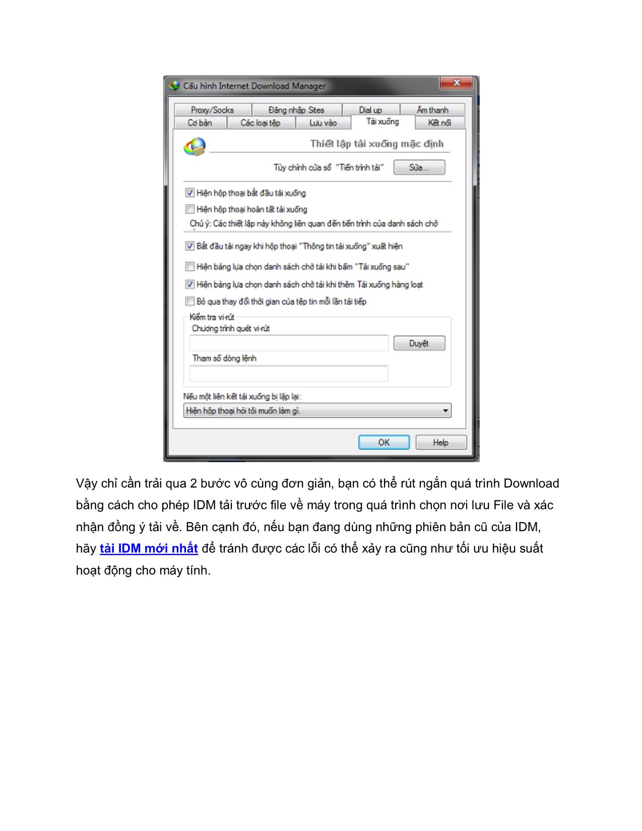 Tài liệu Bật tính năng tải trước của phần mềm IDM trang 3