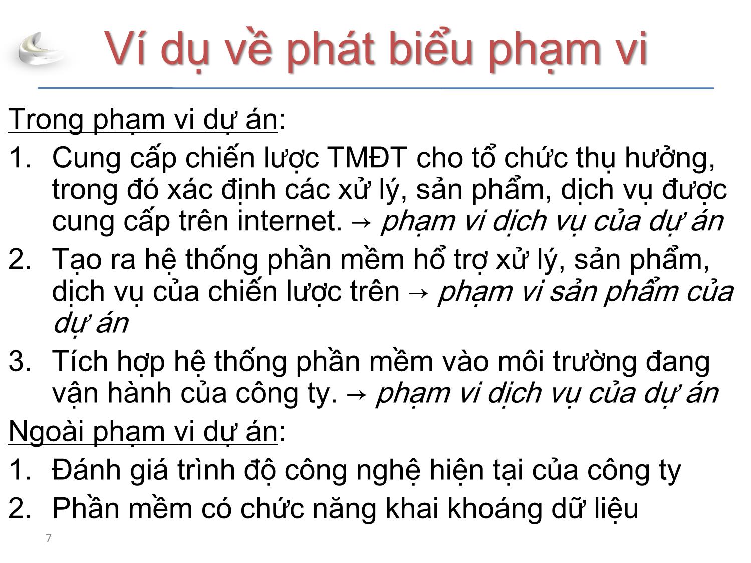 Bài giảng Tổ chức sản xuất sản phẩm đa phương tiện - Phần 3: Quản lý dự án - Quản lý phạm vi - Nguyễn Anh Hào trang 7