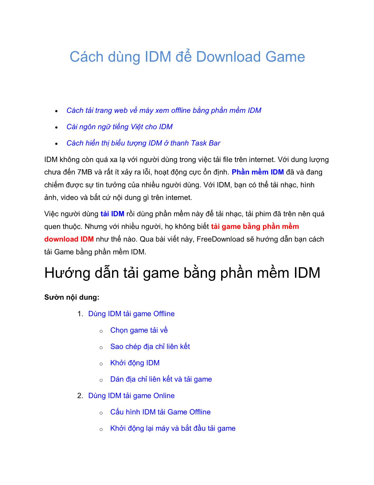 Tài liệu Cách dùng IDM để Download Game trang 1
