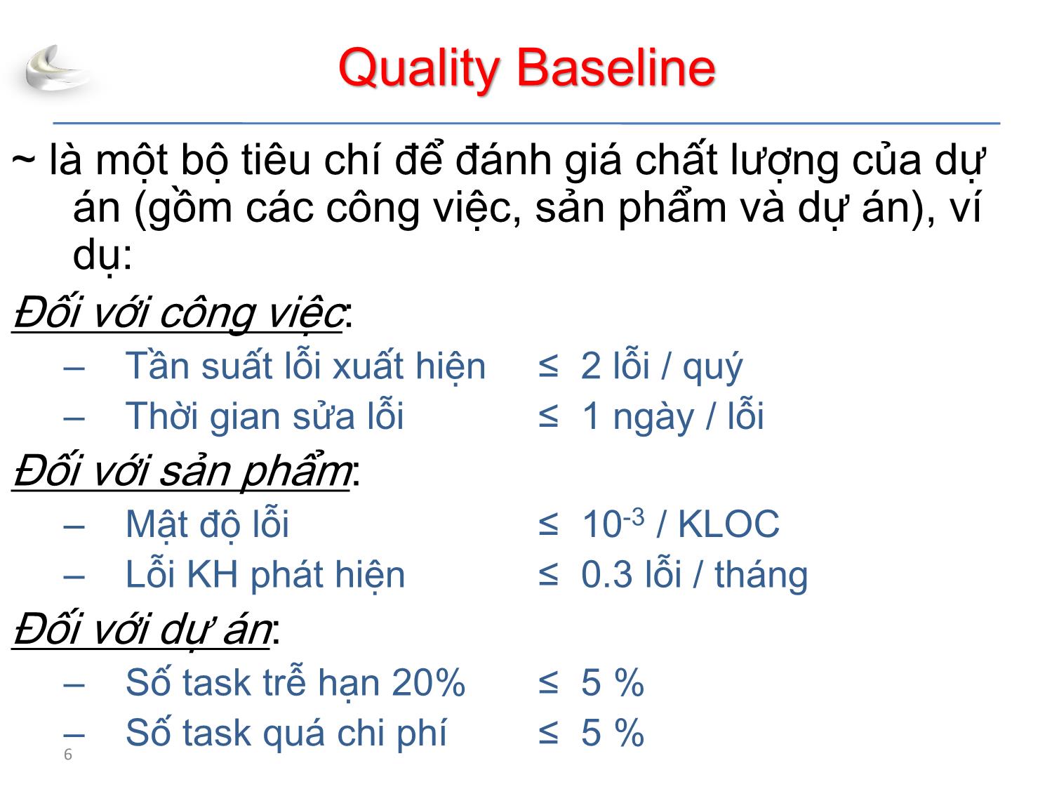 Bài giảng Tổ chức sản xuất sản phẩm đa phương tiện - Phần 3: Quản lý dự án - Quản lý chất lượng - Nguyễn Anh Hào trang 6