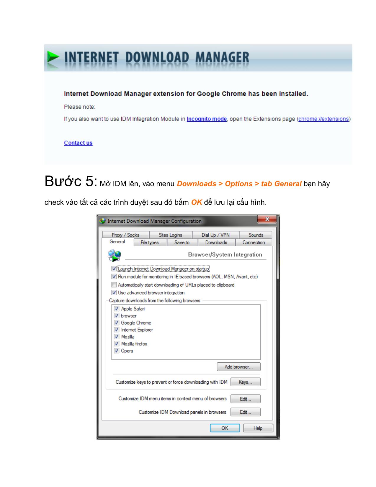 Tài liệu Cách khắc phục lỗi IDM không tự động bắt link Download trang 4
