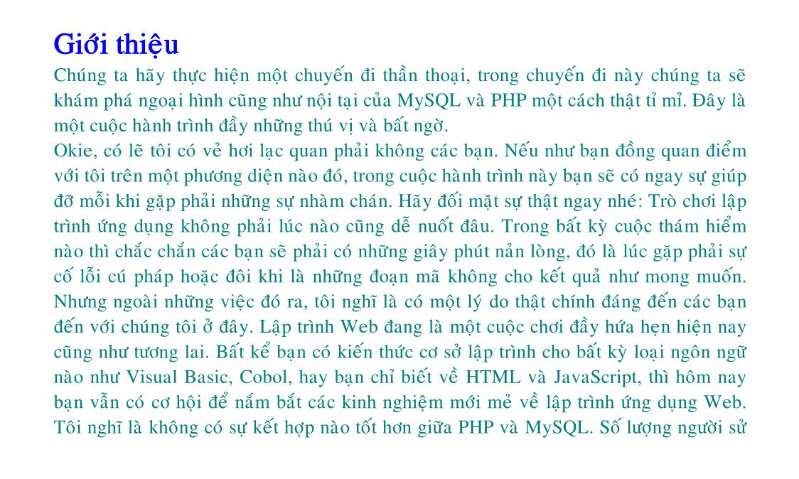 Bài giảng Lập trình web động với PHP/MySQL - Phần 1 - Tống Phước Khải trang 2