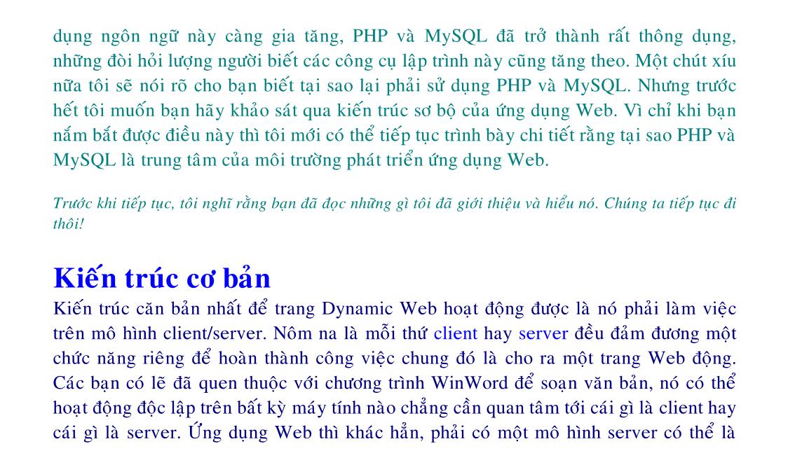 Bài giảng Lập trình web động với PHP/MySQL - Phần 1 - Tống Phước Khải trang 3