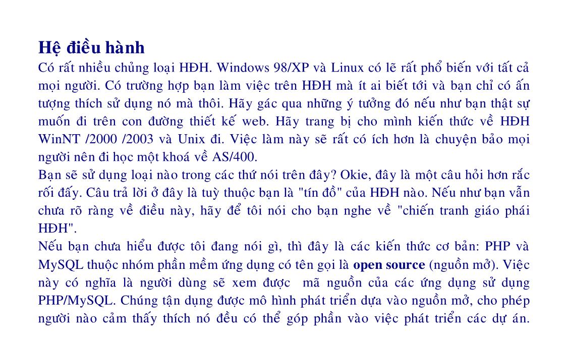 Bài giảng Lập trình web động với PHP/MySQL - Phần 1 - Tống Phước Khải trang 7