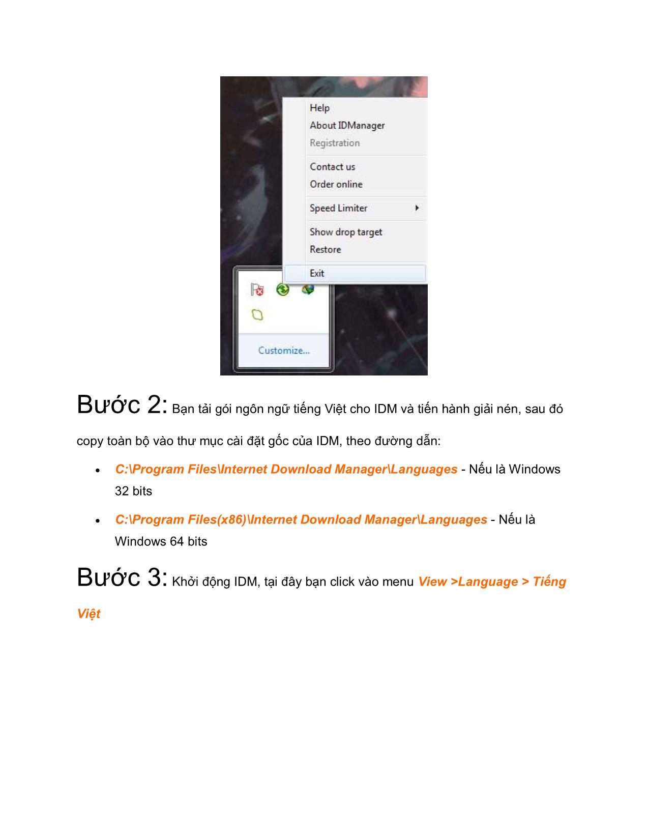 Tài liệu Cài ngôn ngữ tiếng Việt cho IDM trang 2