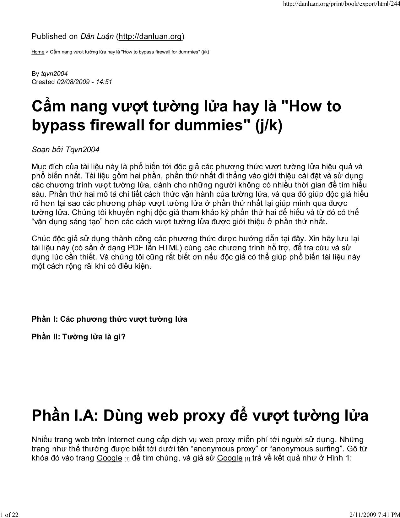 Tài liệu Cẩm nang vượt tường lửa hay là How to bypass firewall for dummies (j/k) trang 1