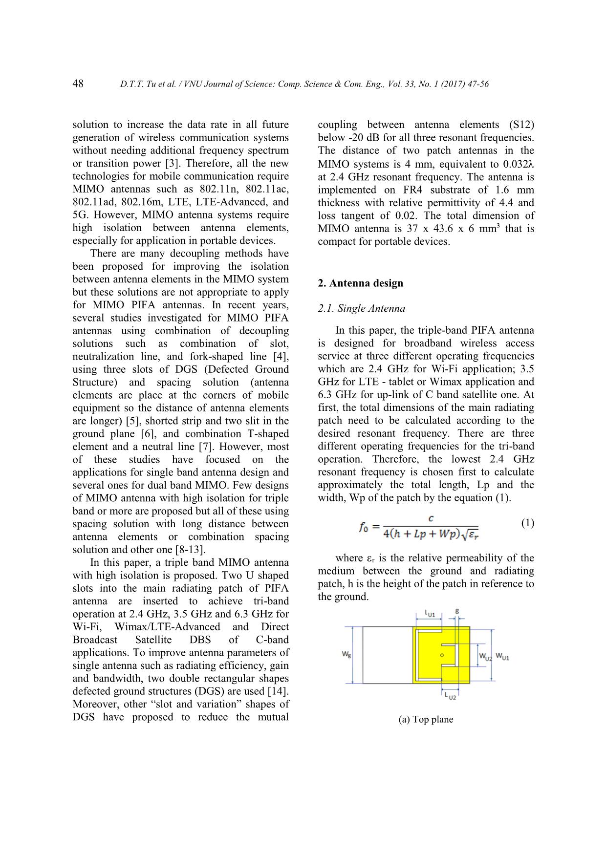 Compact triple - Band mimo antenna with high isolation for handheld application trang 2