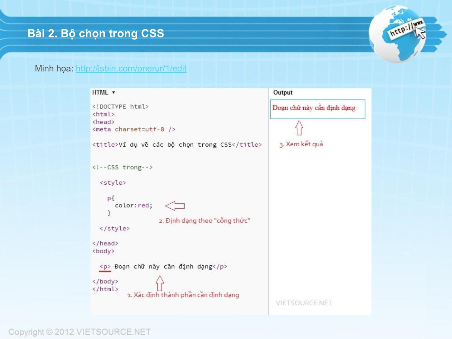 Bài giảng CSS - Bài 2: Bộ chọn trong CSS trang 2
